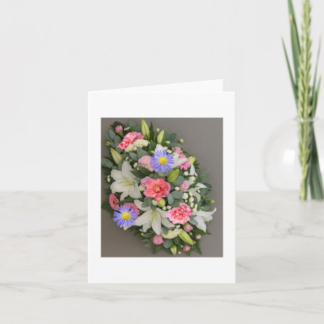 Cartão de Agradecimento de Arranjo de Flores (Frente)