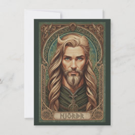 Cartão de Agradecimento de Arte Plana do Deus Nórd