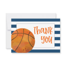 Cartão de Agradecimento de Basquete Flat