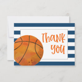 Cartão de Agradecimento de Basquete Flat