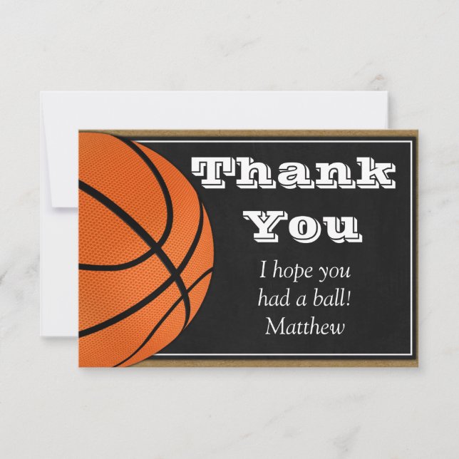 Cartão de Agradecimento de Basquete para Jogadores (Frente)