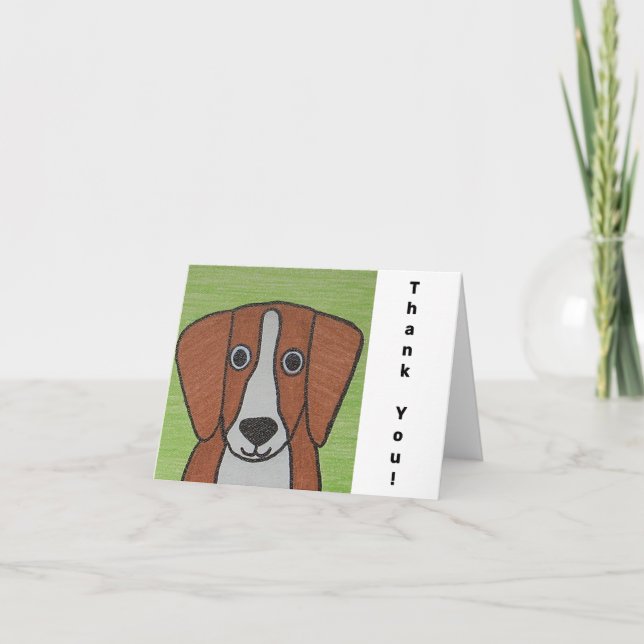 Cartão de agradecimento de Beagle Fofo (Frente)