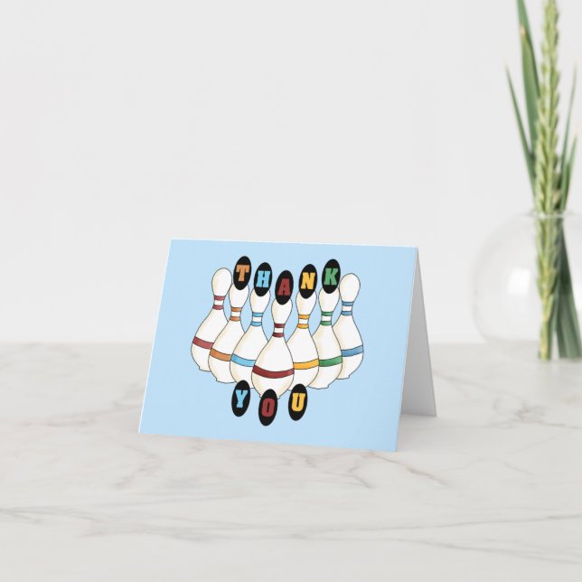 Cartão de Agradecimento de Boliche (Frente)