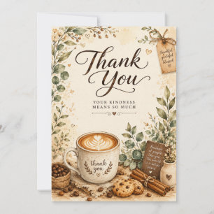 Cartão de Agradecimento de Café Aconchegante para