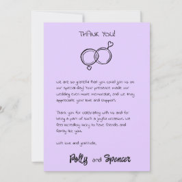 Cartão de Agradecimento de Caligrafia Pastel Lavan