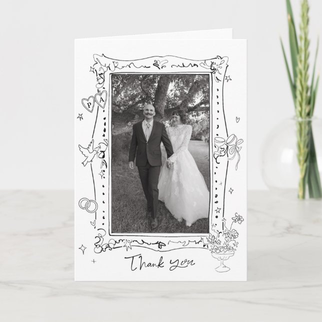 Cartão de Agradecimento de Casamento (Frente)
