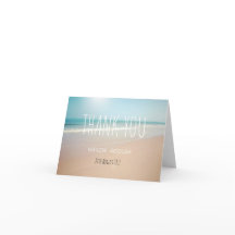 Cartão de Agradecimento de Casamento à Beira-Mar