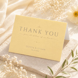 Cartão de Agradecimento de Casamento Amarelo Mante