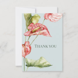 Cartão de Agradecimento de Casamento Anthurium Ele