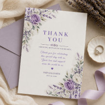 Cartão de Agradecimento de Casamento Aquarela Lava