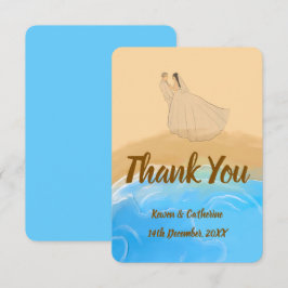 Cartão de Agradecimento de Casamento Aquarela Prai