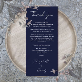 Cartão de Agradecimento de Casamento Azul-Marinho 