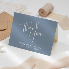 Cartão de Agradecimento de Casamento Azul Poento R