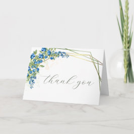 Cartão de Agradecimento de Casamento Azul Rustico