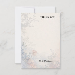 Cartão de Agradecimento de Casamento Blue Chinoise