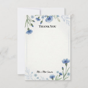 Cartão de Agradecimento de Casamento Blue Chinoise