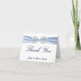 Cartão de Agradecimento de Casamento Blue Diamond