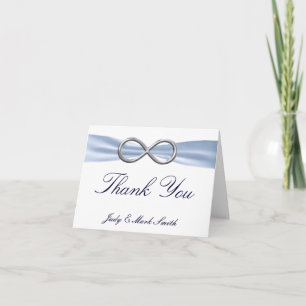 Cartão de Agradecimento de Casamento Blue Infinity