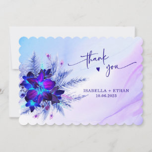 Cartão de Agradecimento de Casamento Blue Orchid