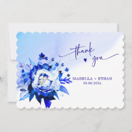 Cartão de Agradecimento de Casamento Blue Orchid
