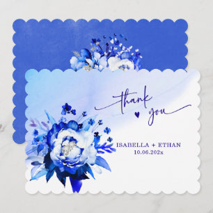 Cartão de Agradecimento de Casamento Blue Orchid