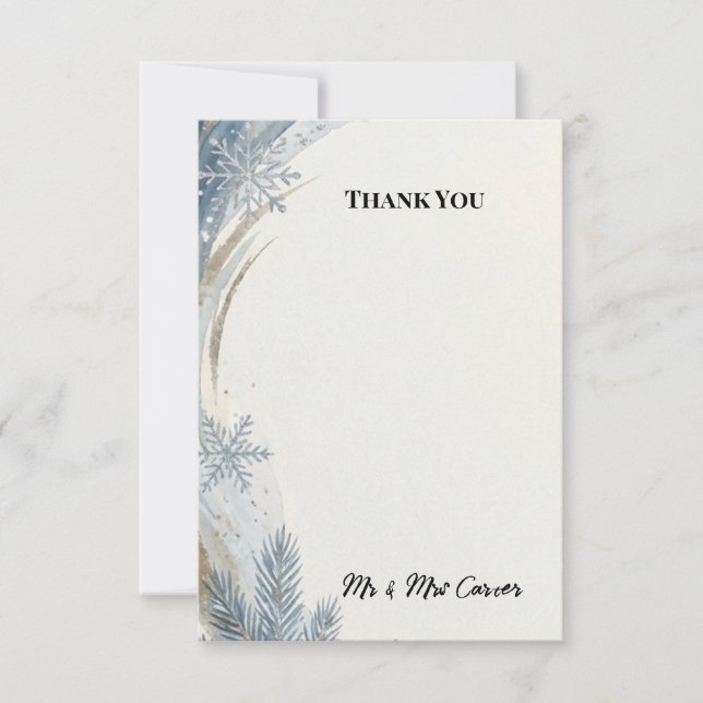 Cartão de Agradecimento de Casamento Blue Thistle (Frente)