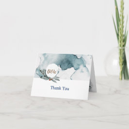 cartão de agradecimento de casamento Blue Winter W