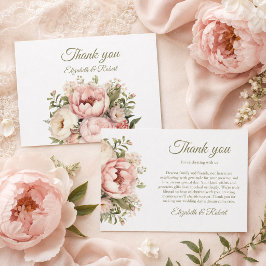 Cartão de Agradecimento de Casamento Blush & Ivory