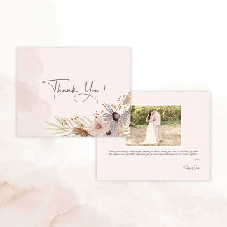Cartão de Agradecimento de Casamento Boho