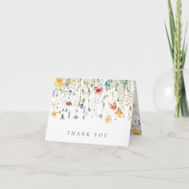 Cartão de Agradecimento de Casamento Boho Chic Flo (Frente)