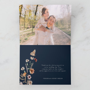 Cartão de Agradecimento de Casamento Boho Floral A