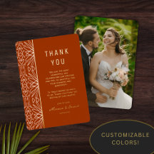 Cartão de Agradecimento de Casamento Boho Jungle B