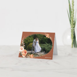Cartão de Agradecimento de Casamento Boho Outono T