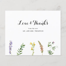 Cartão de Agradecimento de Casamento Boho Selvagem