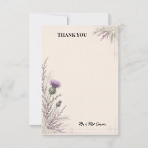 Cartão de Agradecimento de Casamento Botanical Tar