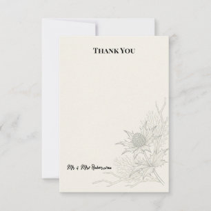 Cartão de Agradecimento de Casamento Botânico Blue