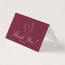 Cartão de agradecimento de casamento Burgundy Wild