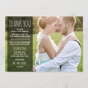 Cartão de Agradecimento de Casamento - Cartão Plan