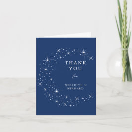 Cartão de Agradecimento de Casamento Celestial Ele