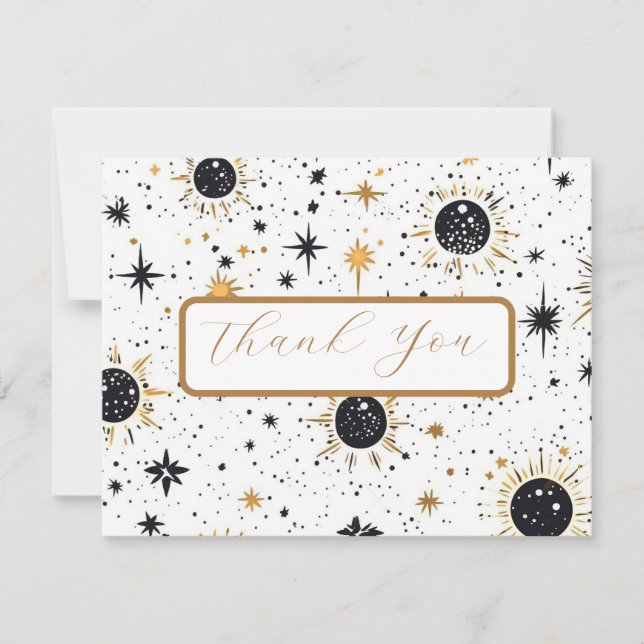 Cartão de Agradecimento de Casamento Celestial Pre (Frente)