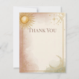 Cartão de Agradecimento de Casamento Celestial Ros