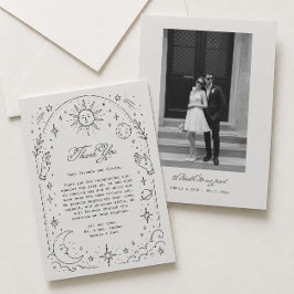 Cartão de Agradecimento de Casamento Celestial Vin