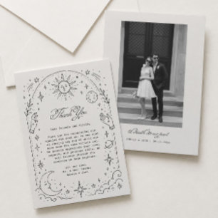 Cartão de Agradecimento de Casamento Celestial Vin