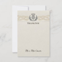 Cartão de Agradecimento de Casamento Celtic Crest