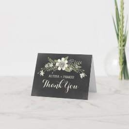 Cartão de Agradecimento de Casamento Chalkboard Bl