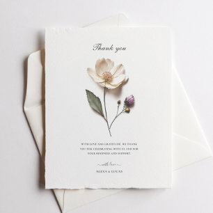 Cartão de Agradecimento de Casamento Chic Rosa Bra