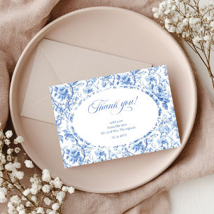 Cartão de Agradecimento de Casamento Chic Rosas Ma