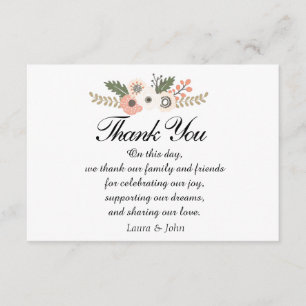 cartão de agradecimento de casamento Classic Chic