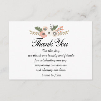 cartão de agradecimento de casamento Classic Chic