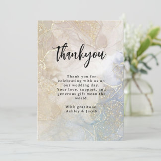 Cartão de Agradecimento de Casamento Clássico Mini